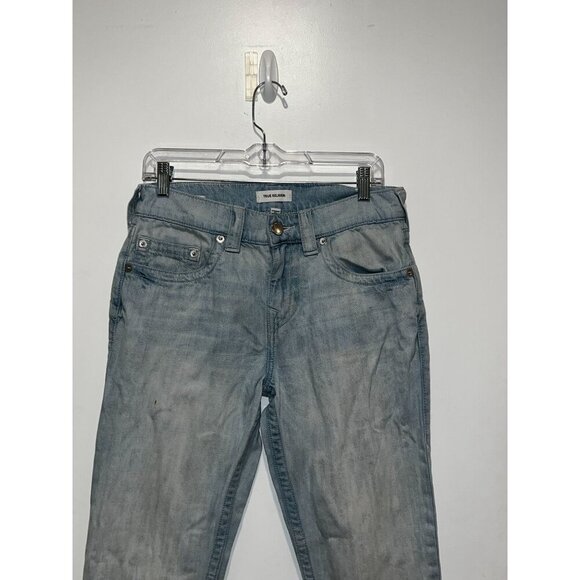 True Religion Ricky Blue Light Wash Slim Fit Straight Leg Men's Jeans Plus Size - Picture 2 of 11